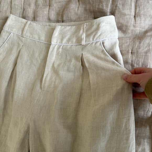 STAUD sasha linen pant in natural size 10 - Picture 5 of 16